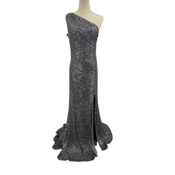 Pronovias The Party Edit Glamour Dress Silver Long Gown Prom‎ 8 Formal Designer